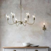 Antique brass 6 light pendant with clear glass 107791