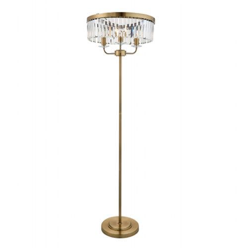 Antique brass cut glass floor light FOE110644