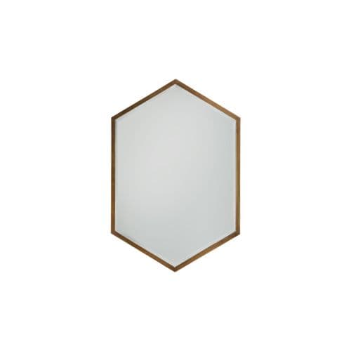 Antique gold hexagonal mirror FOE109634