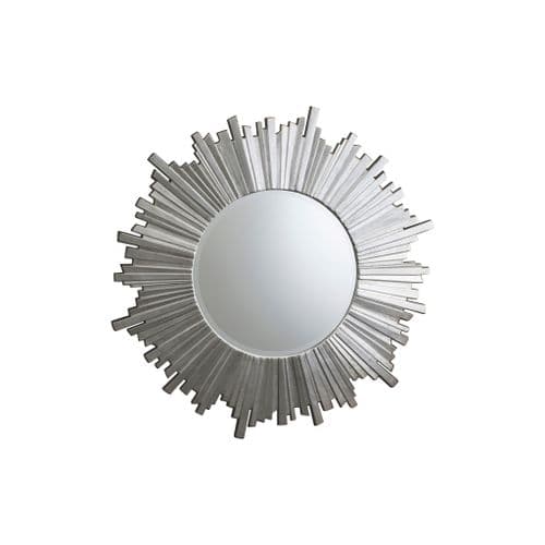 Antique silver star burst round mirror FOE109637