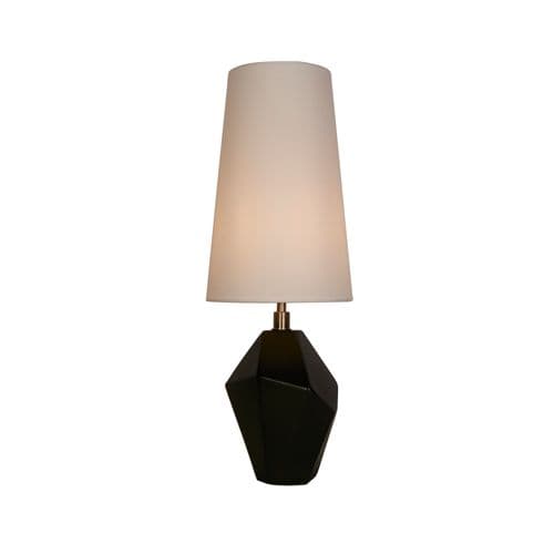 Apex 1Lt Table Lamp, Antique Brass Metal Black Resin, White