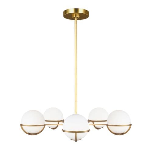 Apollo 5 Light Chandelier in Burnished Brass FE-APOLLO5-BB