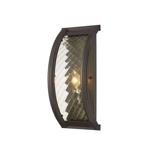 Archie Wall Lamp 1 Light E14 Oiled Bronze Lantern with Clear Glass