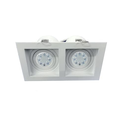 ARCO Recesed Double Square Downlight White DL020 GU10