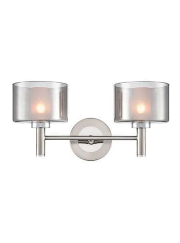 Argento 2lt Wall Light In Satin Nickel GSBFL2509-2