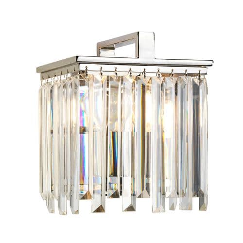Aries 1 Light Wall Light Polished Nickel with Crystal Glass ARIES1
