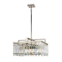 Aries 4 Light Large Chandelier Polished Nickel with Crystal Glass ARIES-4P-L