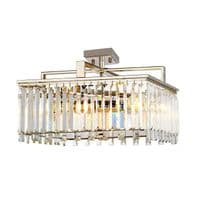 Aries 4 Light Large Chandelier Polished Nickel with Crystal Glass ARIES-4P-L