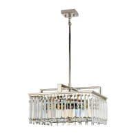 Aries 4 Light Large Chandelier Polished Nickel with Crystal Glass ARIES-4P-L