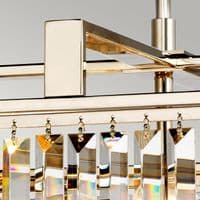 Aries 4 Light Large Chandelier Polished Nickel with Crystal Glass ARIES-4P-L