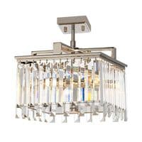 Aries 4 Light Small Chandelier Polished Nickel with Crystal Glass ARIES-4P-S