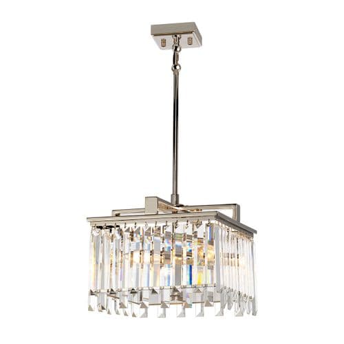 Aries 4 Light Small Chandelier Polished Nickel with Crystal Glass ARIES-4P-S