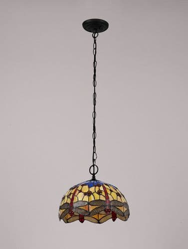 Arizona 1 Light Downlighter Pendant E27 With 30cm Tiffany Shade