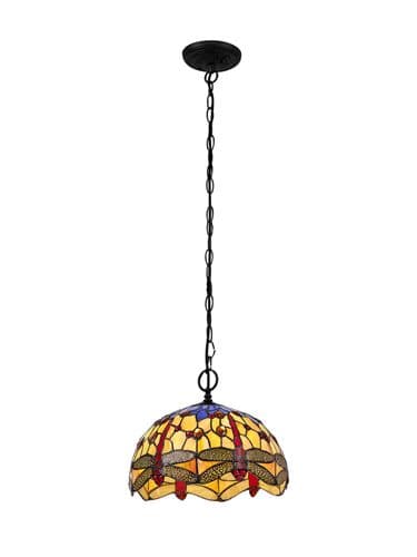 Arizona 1 Light Downlighter Pendant E27 With 40cm Tiffany Shade