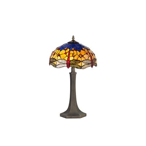 Arizona 2 Light Octagonal Table Lamp E27 With 40cm Tiffany Shade