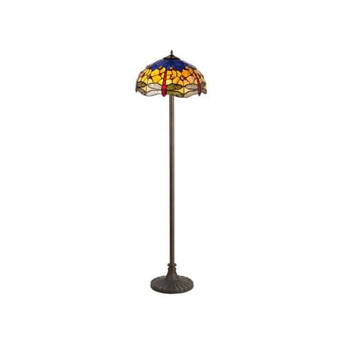 Arizona 2 Light Stepped Design Floor Lamp E27 With 40cm Tiffany Shade