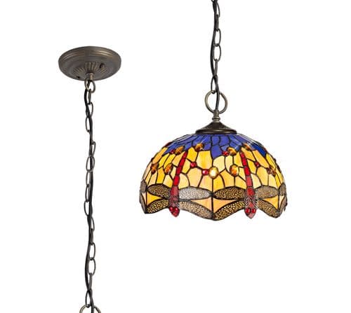 Arizona 3 Light Downlighter Pendant E27 With 30cm Tiffany Shade