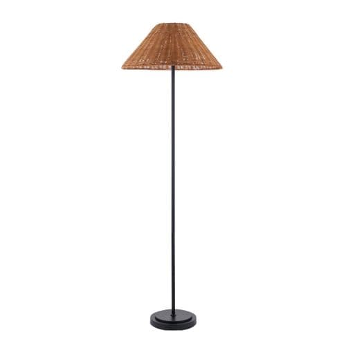 Arlo & Rattan 52cm, Floor, Black/Brown Rattan