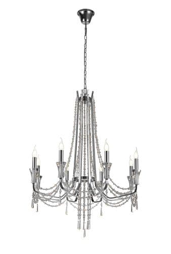 Armand 85cm Pendant 8 Light E14 Polished Chrome/Crystal