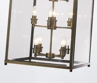 Arnold Square Pendant 12 Light E14 Antique Brass/Glass Pallet Shipment, Additional Charges Apply
