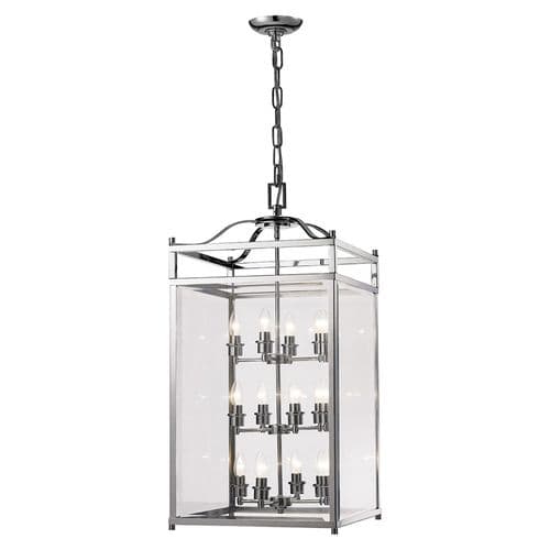 Arnold Square Pendant 12 Light E14 Polished Chrome/Glass Pallet Shipment, Additional Charges Apply