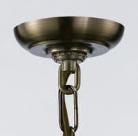 Arnold 6 Light Square Lantern Pendant E14 Antique Brass with Glass16kg