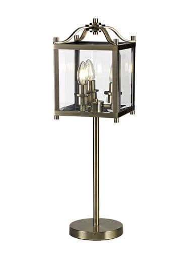 Arnold Table Lamp 3 Light E14 Antique Brass/Glass