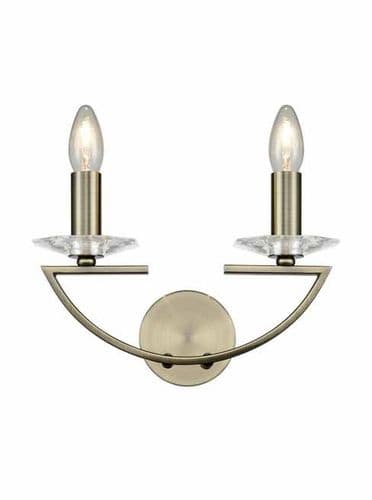 Artemis 2 Wall Light Bronze with Crystal Glass GSBFL2242/2