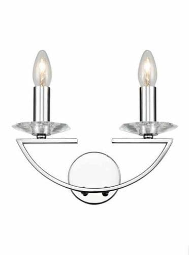 Artemis 2 Wall Light Chrome with Crystal Glass GSBFL2241/2