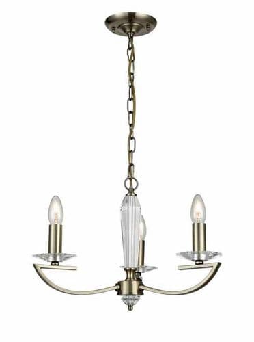 Artemis 3 Light Chandelier Bronze with Crystal Glass GSBFL2242/3