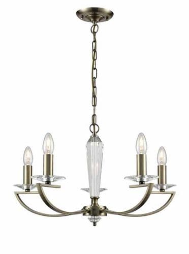 Artemis 5 Light Chandelier Bronze with Crystal Glass GSBFL2242/5