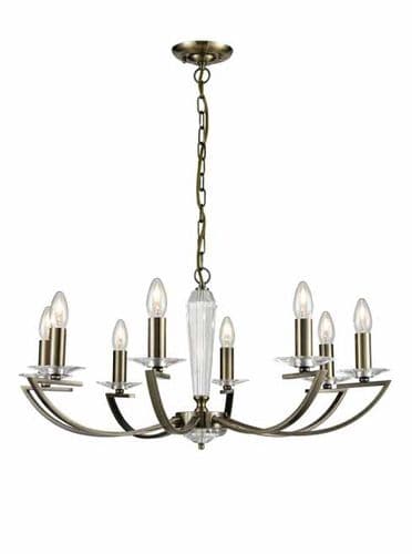 Artemis 8 Light Chandelier Bronze with Crystal Glass GSBFL2242/8
