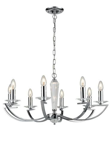 Artemis 8 Light Chandelier Chrome with Crystal Glass GSBFL2241/8