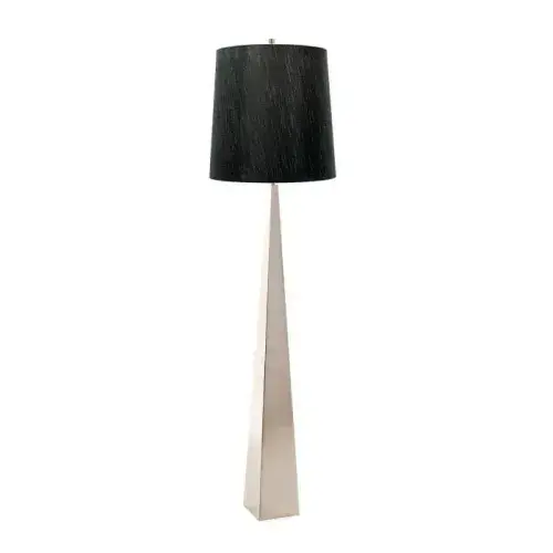 Ascent 1 Light Floor Lamp with Black Shade - Polished Nickel ASCENT-FL-PN-BK