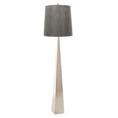 Ascent 1 Light Floor Lamp with Dark Grey Shade - Polished Nickel ASCENT-FL-PN
