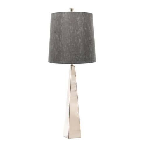 Ascent 1 Light Table Lamp with Dark Grey Shade - Polished Nickel ASCENT-TL-PN