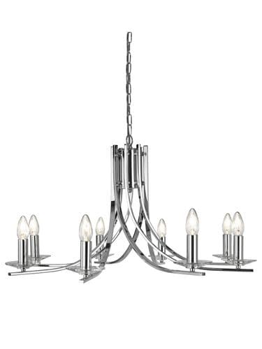 Ascona 8Lt Pendant - Chrome Metal & Glass