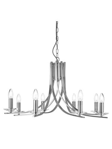 Ascona 8Lt Pendant - Satin Silver & Clear Glass Sconces