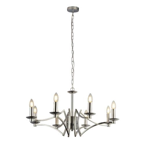 Ascot 8 Light Pendant Chandelier Polished Chrome E14
