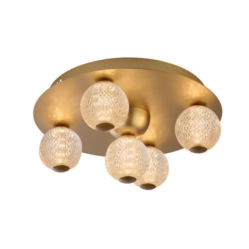 Asteroid Led Flush,Gold Metal with Clear Acrylic Balls