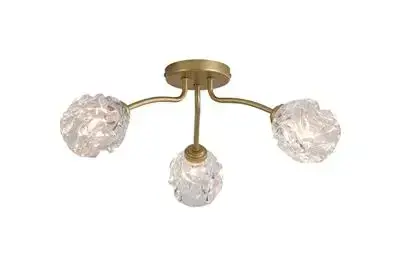 Astral 3Lt Flush, Gold Metal With Glass Shades 11523-3GO