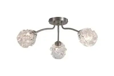 Astral 3Lt Flush, Satin Nickel Metal With Glass Shades 11523-3SN