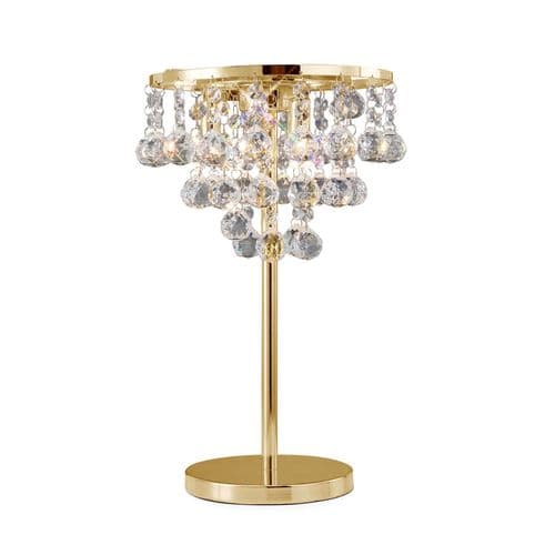 Atla Crystal Table Lamp 3 Light G9 French Gold