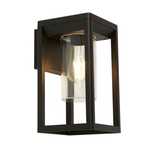 Atlanta 1 Light Outdoor Wall Fitting , Black With Clear Diffuser