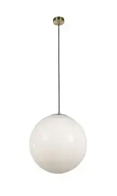 Atom II Opal Globe Pendant Light - Satin Brass Finish 6099SB