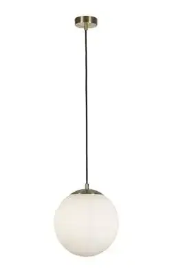Atom II Single Globe Pendant Light - Opal Glass Shade 6077SB