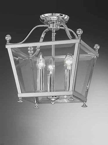Atrio Flush Square Lantern Chrome 3 Light GSBLA7002/3