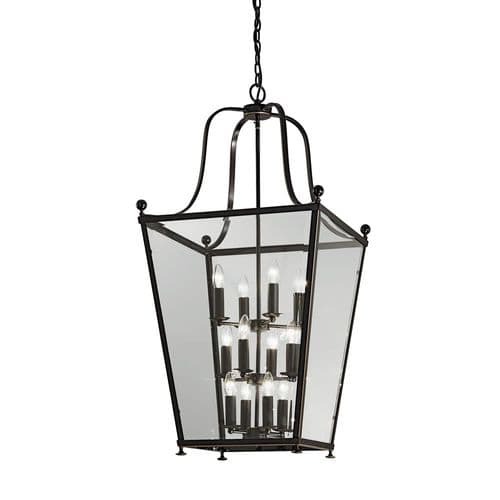 Atrio Square Hanging Pendant Antique Bronze Lantern 12 Light GSBLA7005/12