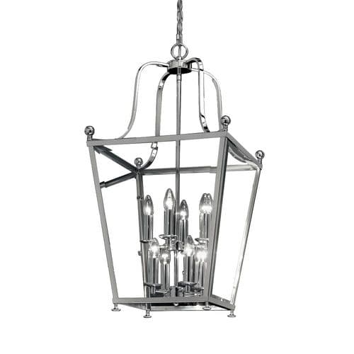 Atrio Square Hanging Pendant Chrome Lantern 12 Light GSBLA7003/12