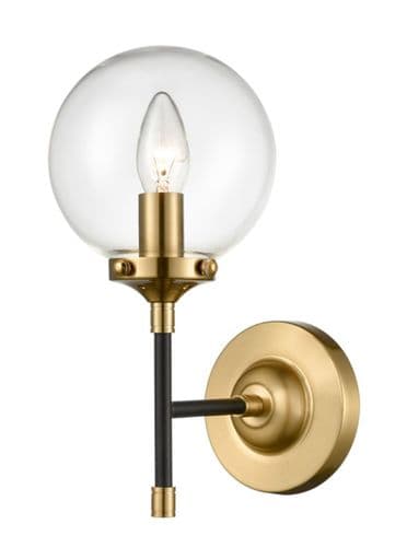 Attraction 1 Light Matt Black And Antique Gold Finish Wall Fitting GSBFL2409-1